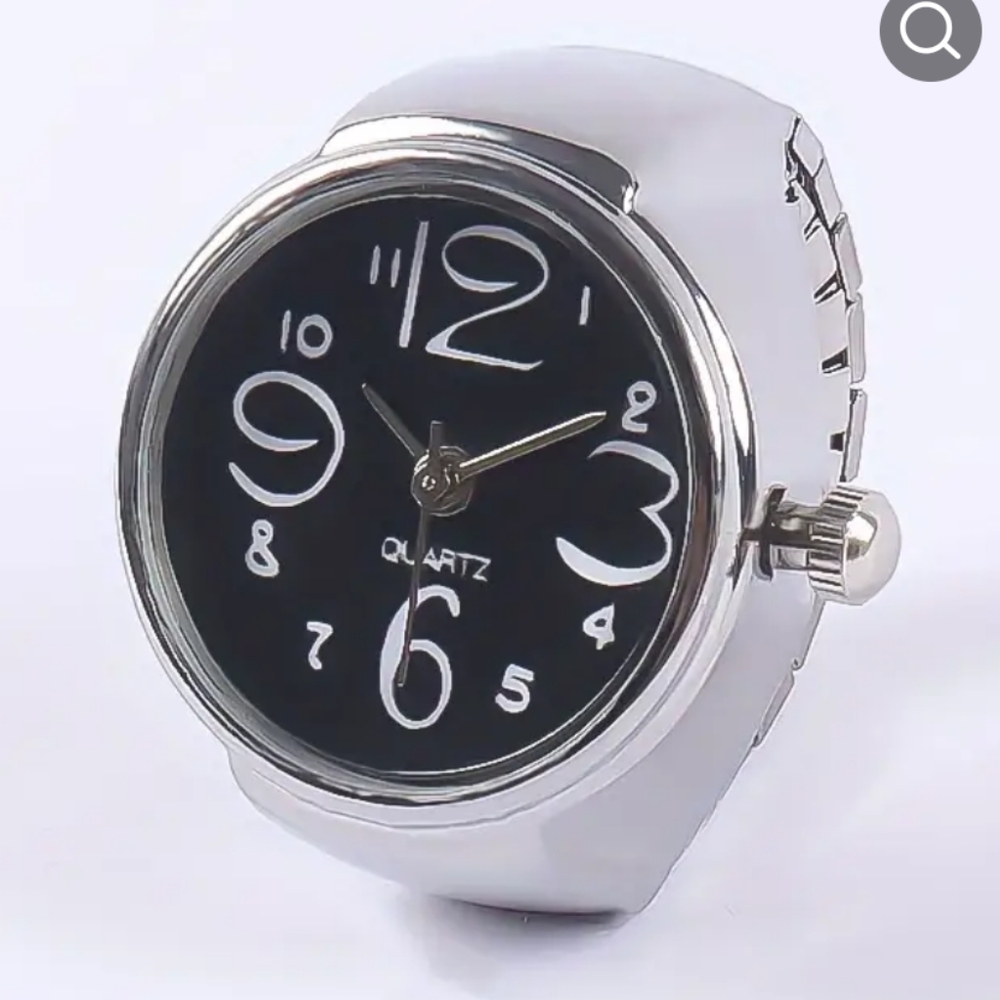 🆕Working Ring Watch Silver Peach Quartz NIP